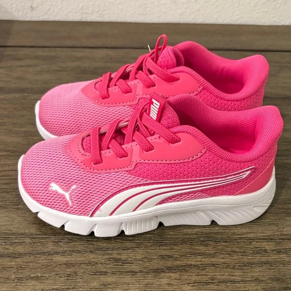 NEW [Puma] FlexFocus Athletic Casual Sneakers Pink/White Youth Kids Girls Sz 10 - Picture 5 of 12